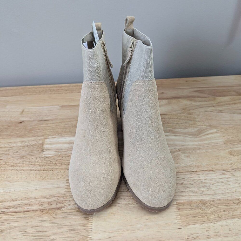 Violet & Red | Loaded Knit Cuff Bootie (Tan) 9